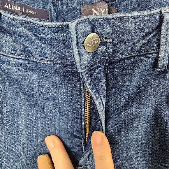 NYDJ Alina Ankle Denim Jeans Blue Size 12 - Picture 6 of 10